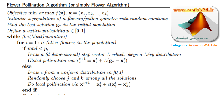 الگوریتم گرده افشانی گل ها